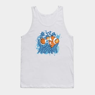 drawn clown fish and blue sea anemone Tank Top